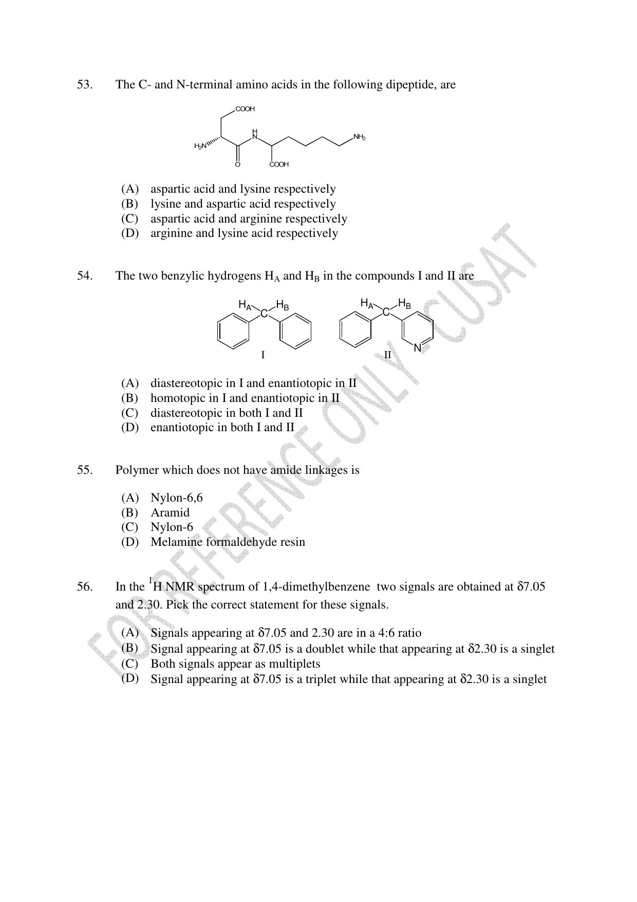 CUSAT CAT 2023 MSC Forensic Science Question Paper - Page 11
