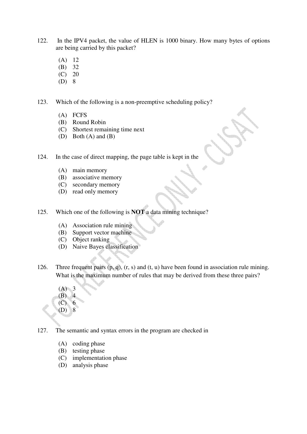 CUSAT CAT 2023 MSC Forensic Science Question Paper - Page 23