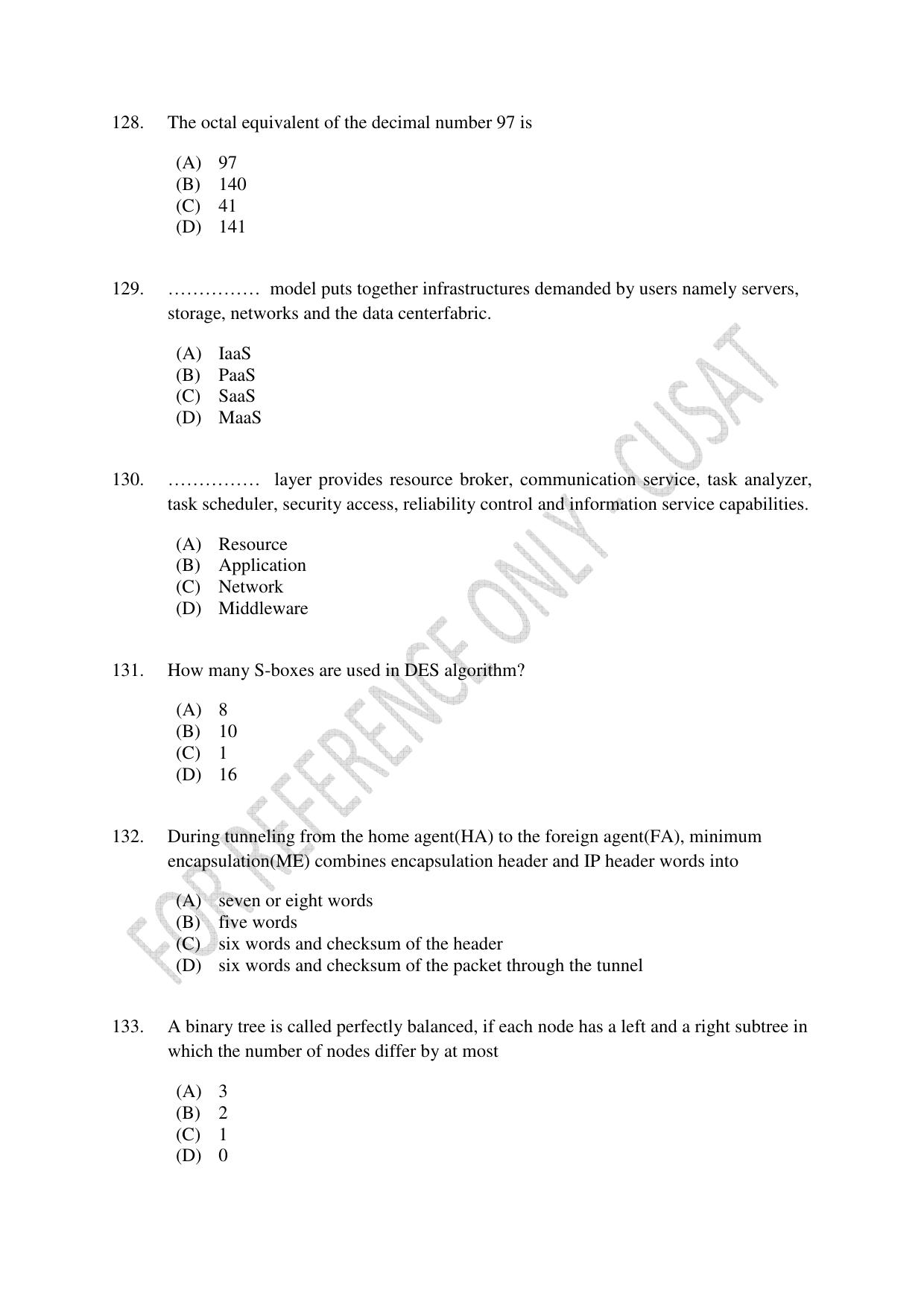 CUSAT CAT 2023 MSC Forensic Science Question Paper - Page 24