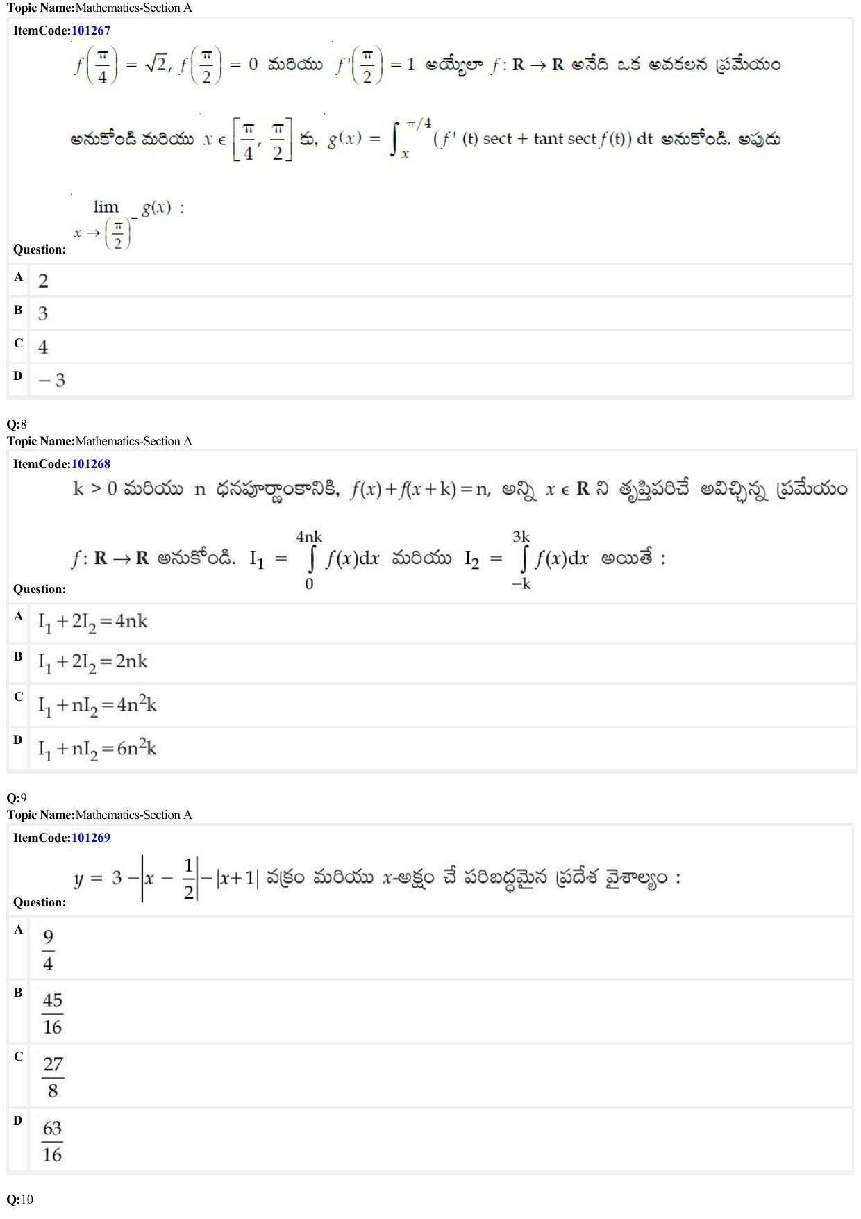 JEE Mains 2022: BTech Telugu (Shift 2) 28-06-2022 Question Paper - Page 3