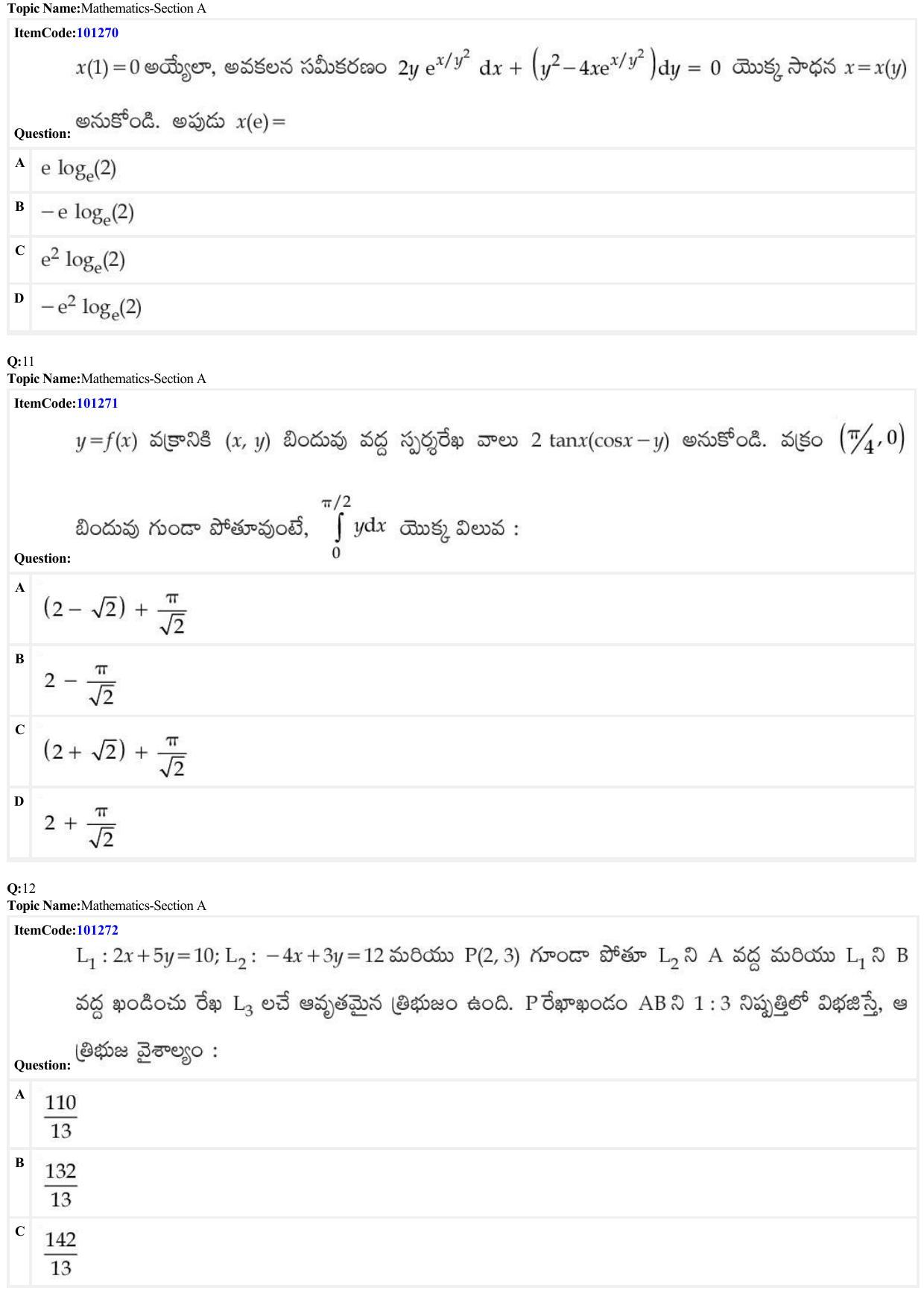 JEE Mains 2022: BTech Telugu (Shift 2) 28-06-2022 Question Paper - Page 4