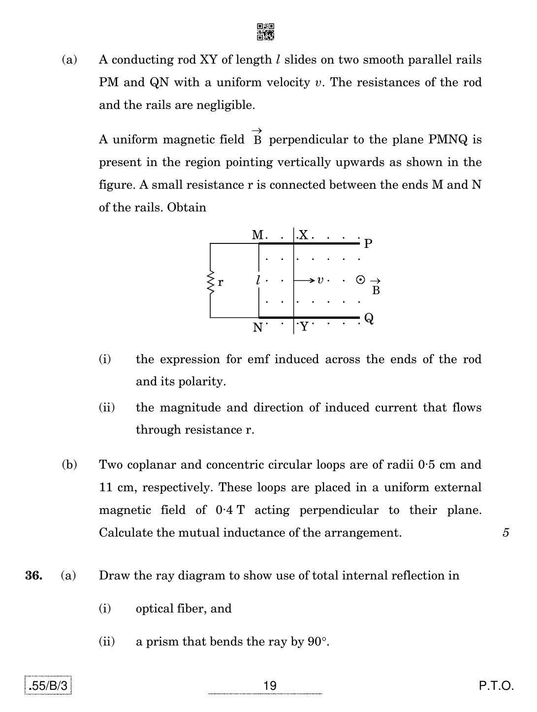 CBSE Class 12 55-C-3 - Physics 2020 Compartment Question Paper - Page 19