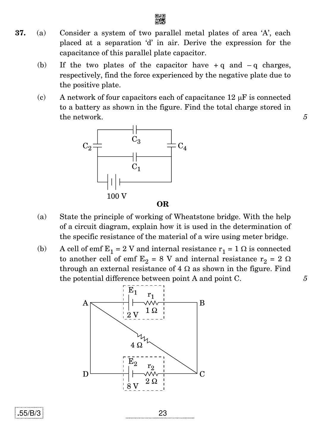 CBSE Class 12 55-C-3 - Physics 2020 Compartment Question Paper - Page 23