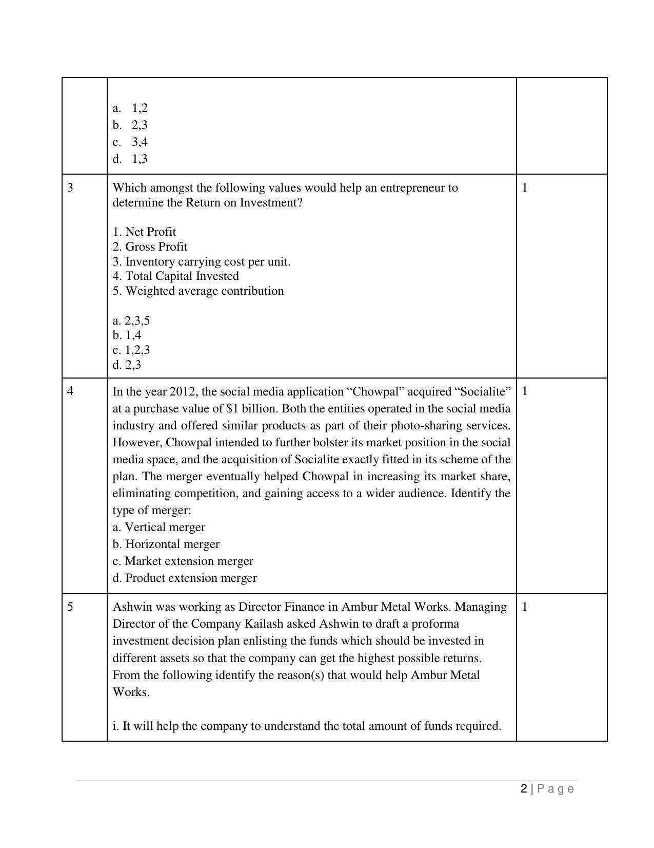 CBSE Class 12 Entrepreneurship Sample Paper 2023 - Page 2