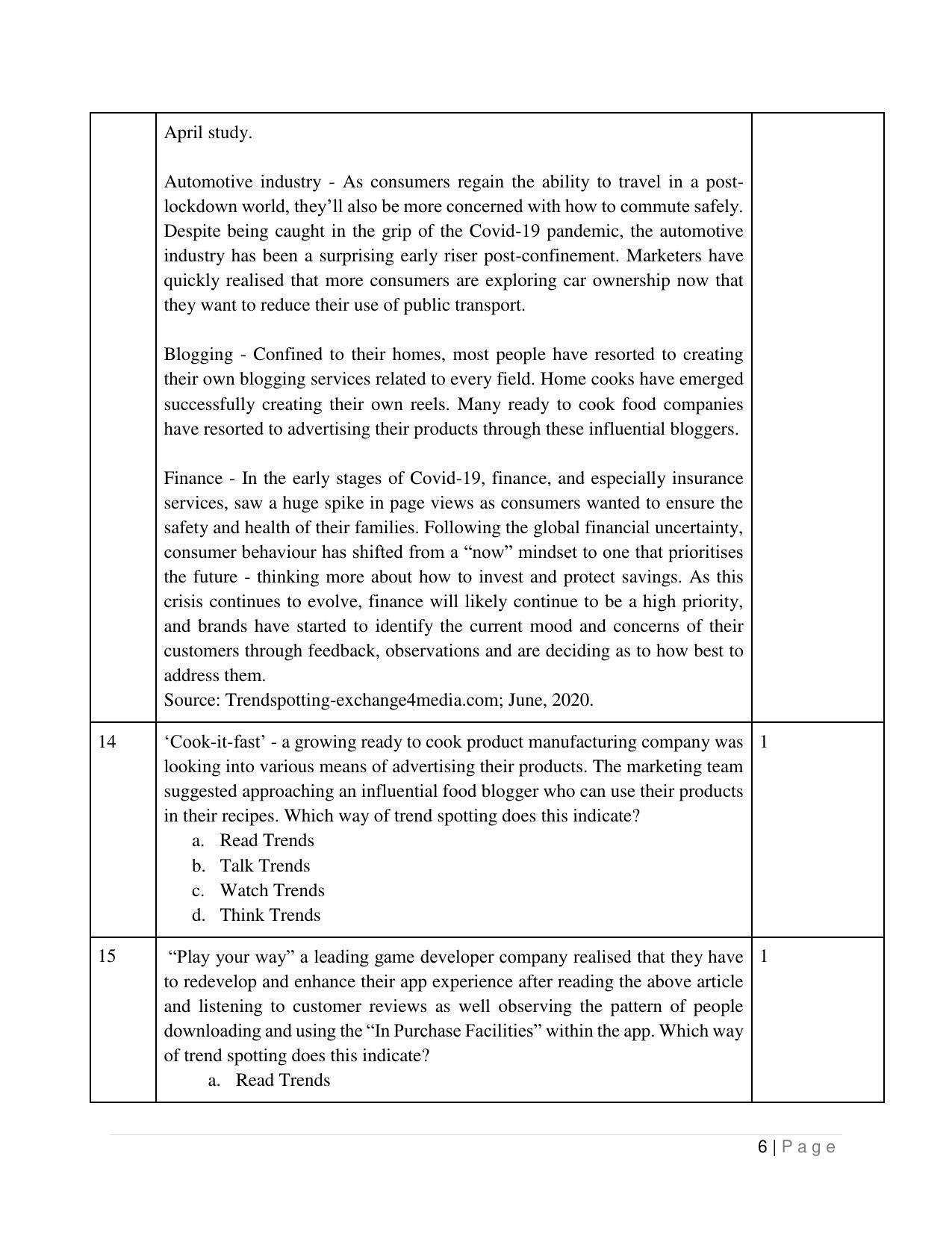 CBSE Class 12 Entrepreneurship Sample Paper 2023 IndCareer Docs