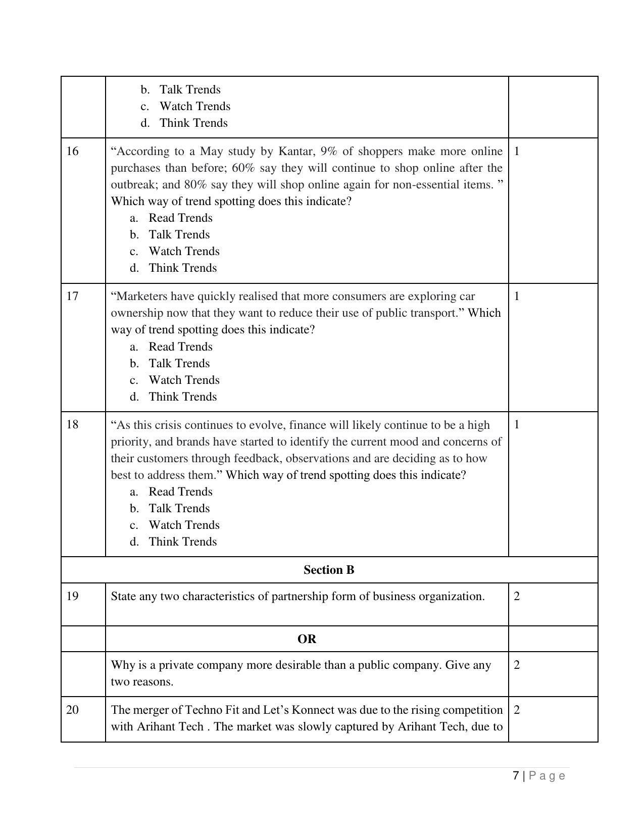 CBSE Class 12 Entrepreneurship Sample Paper 2023 IndCareer Docs