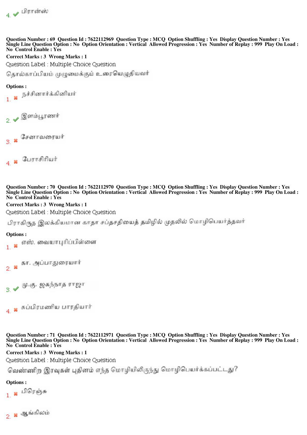 BHU RET Tamil 2019 Question Paper  - Page 32