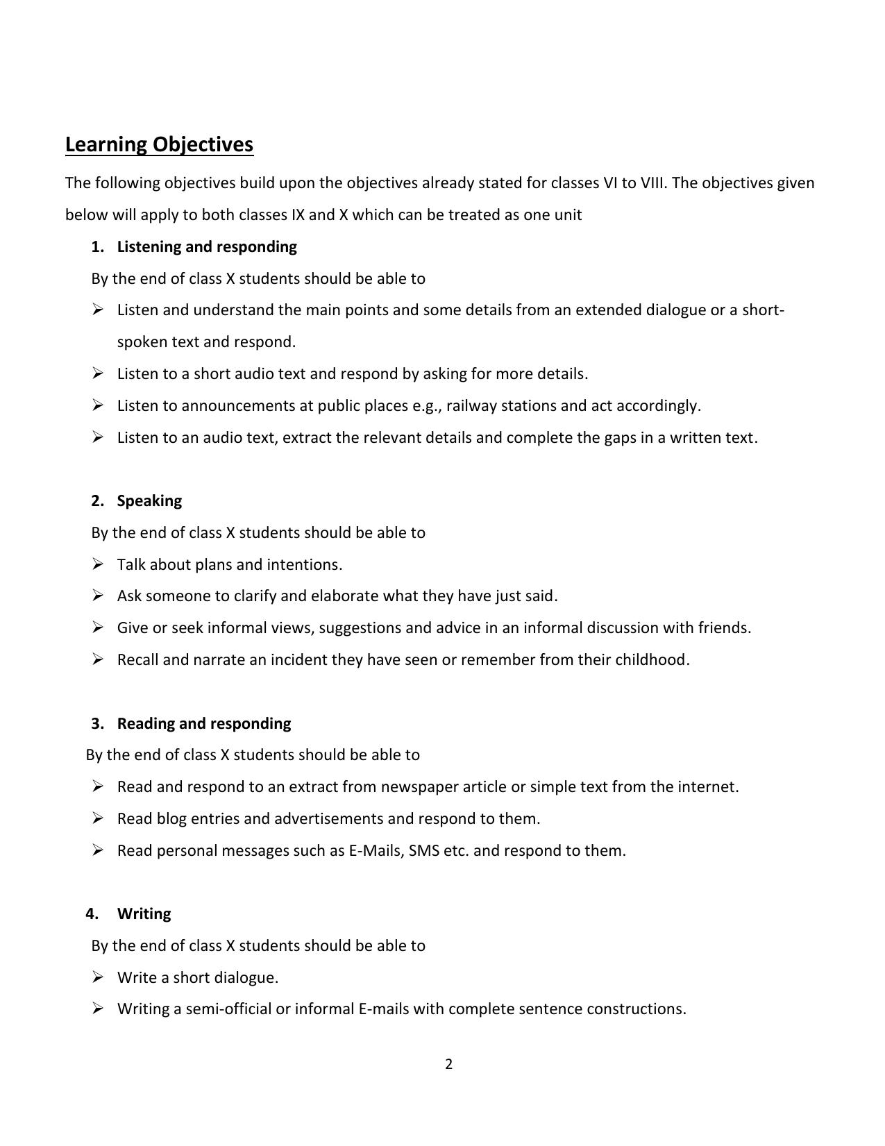 CBSE Class IX & X German Syllabus - Page 2