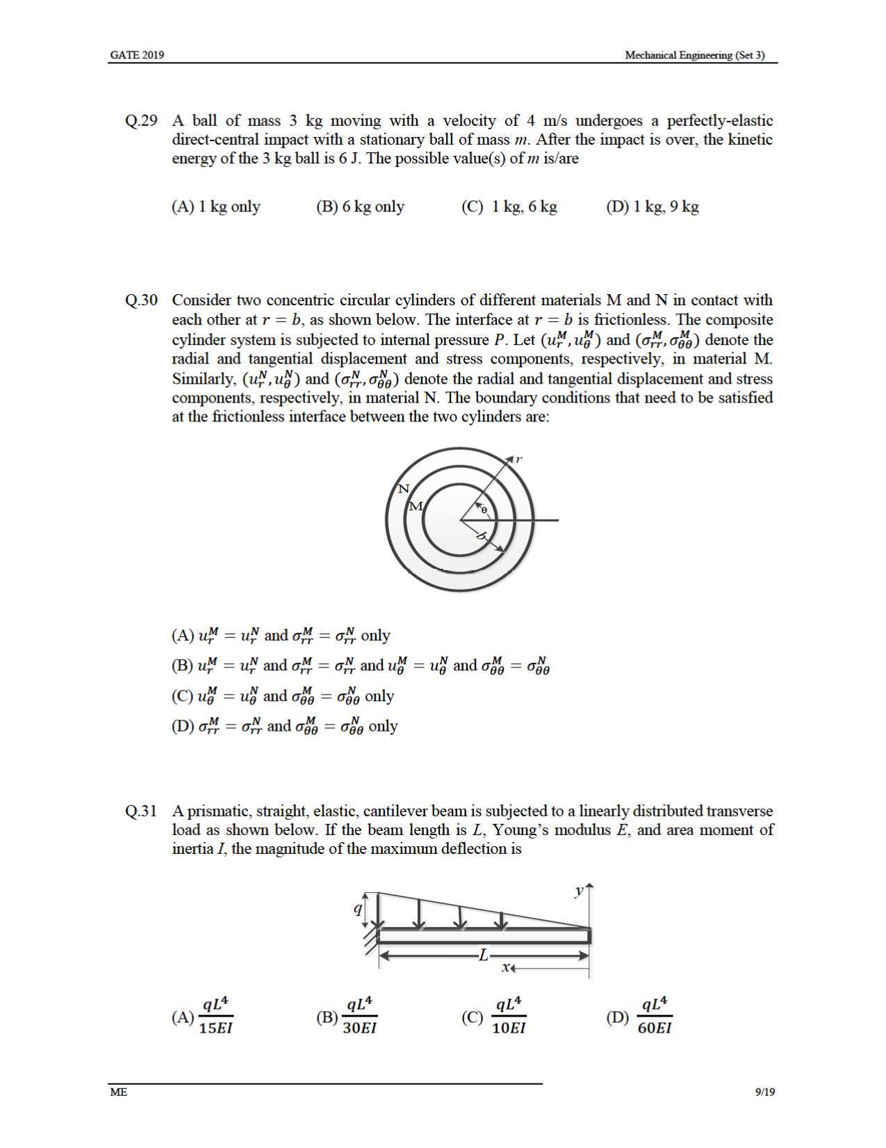GATE 2019 Mechanical Engineering (ME) Question Paper - Page 39