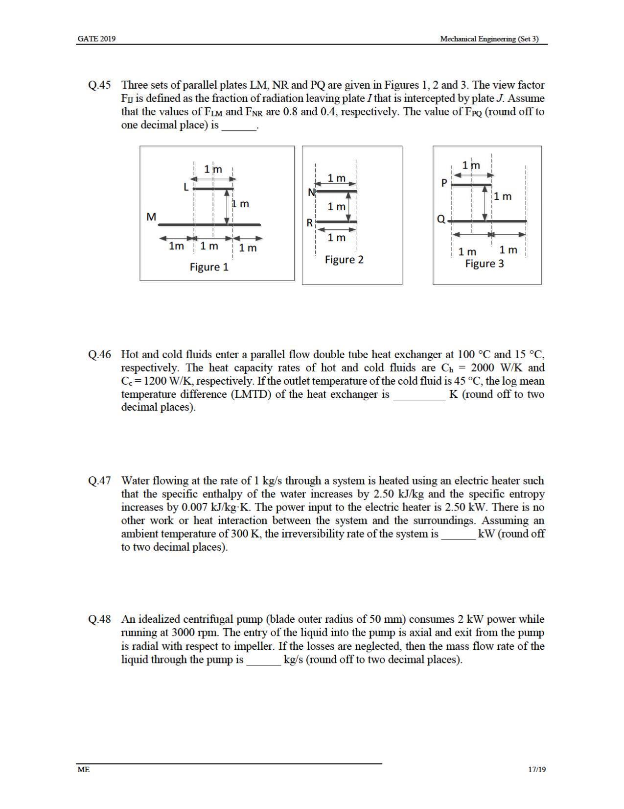 GATE 2019 Mechanical Engineering (ME) Question Paper - Page 47