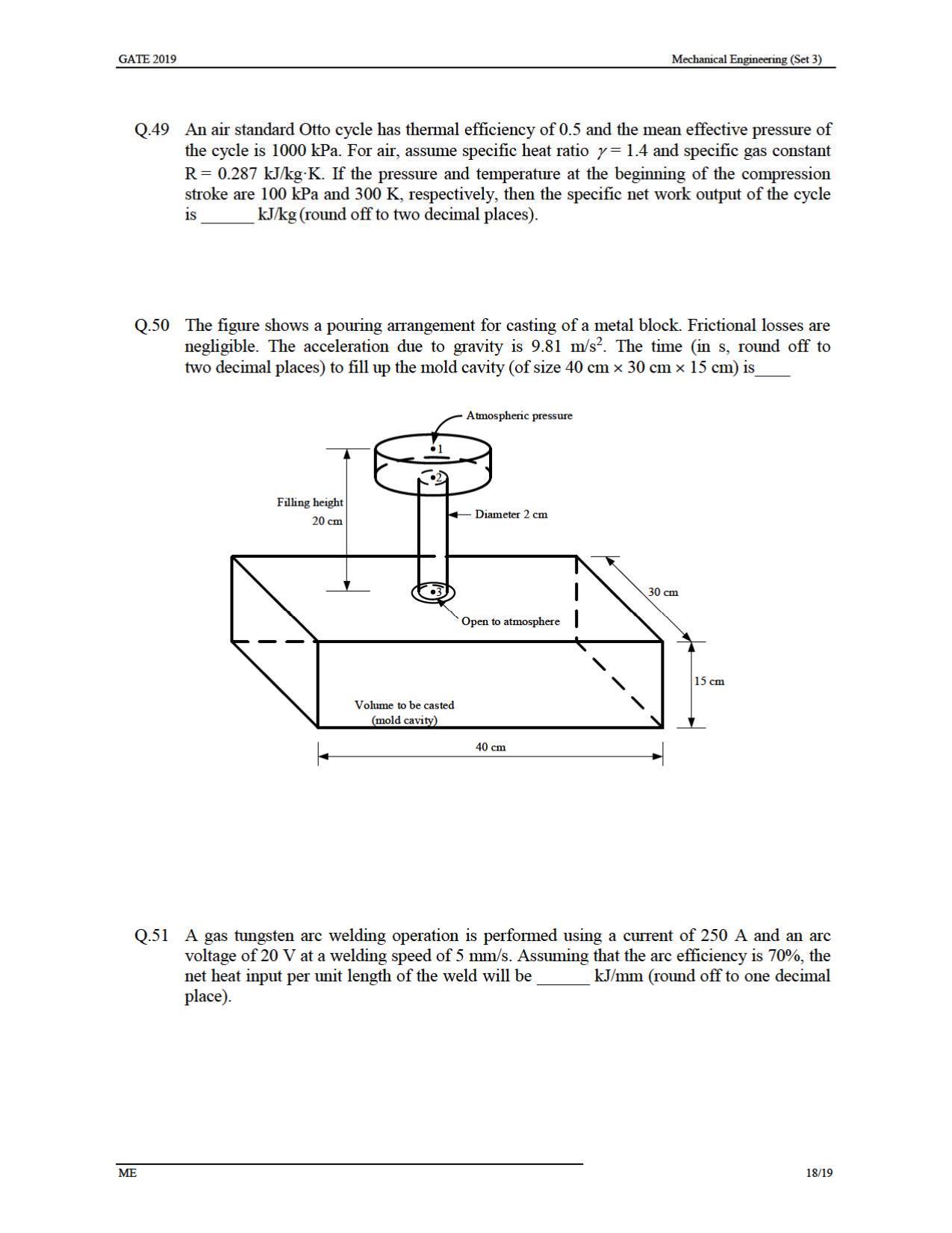 GATE 2019 Mechanical Engineering (ME) Question Paper - Page 48