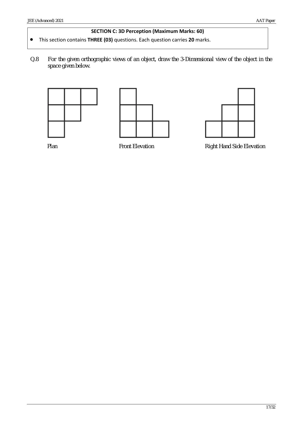 JEE Advanced AAT 2021 Question Paper - Page 17