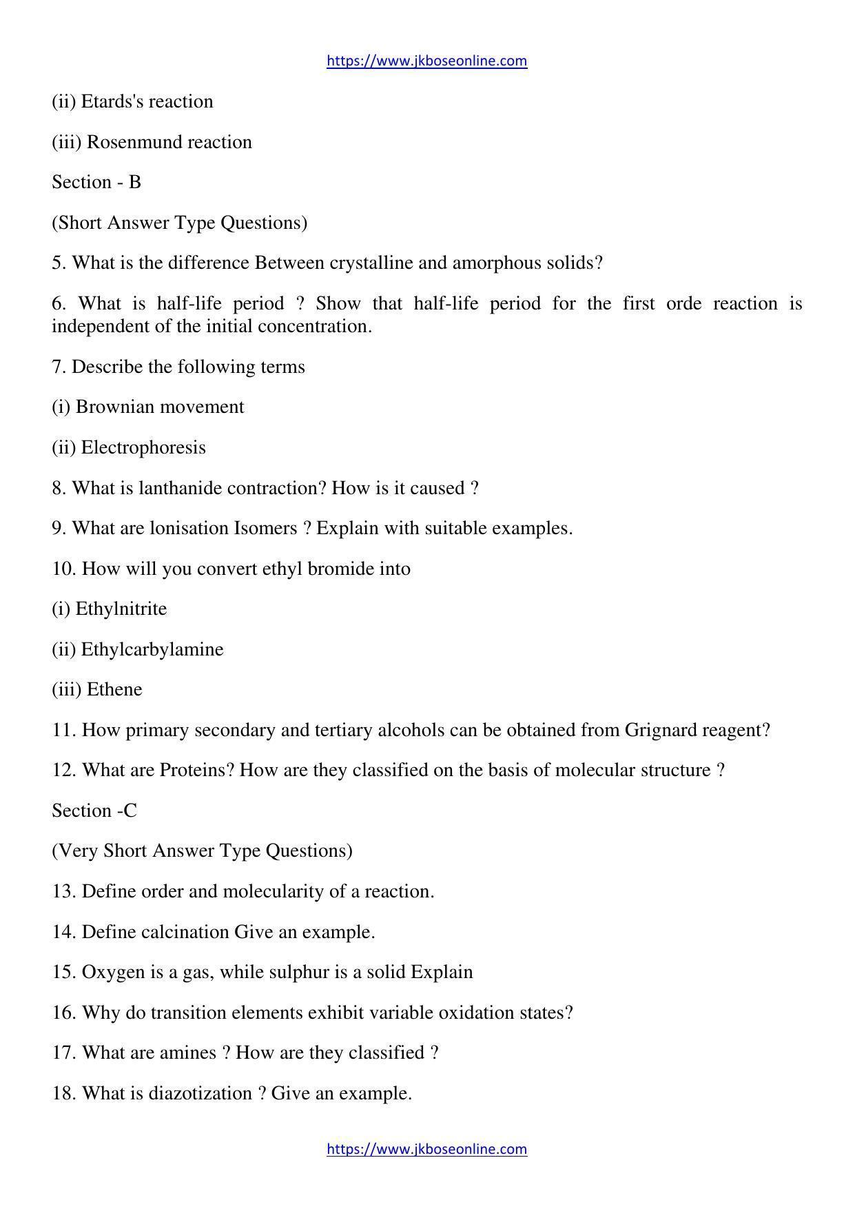JKBOSE Class 12 Chemistry Question Papers 2013 (81018-Q-V2) - Page 2