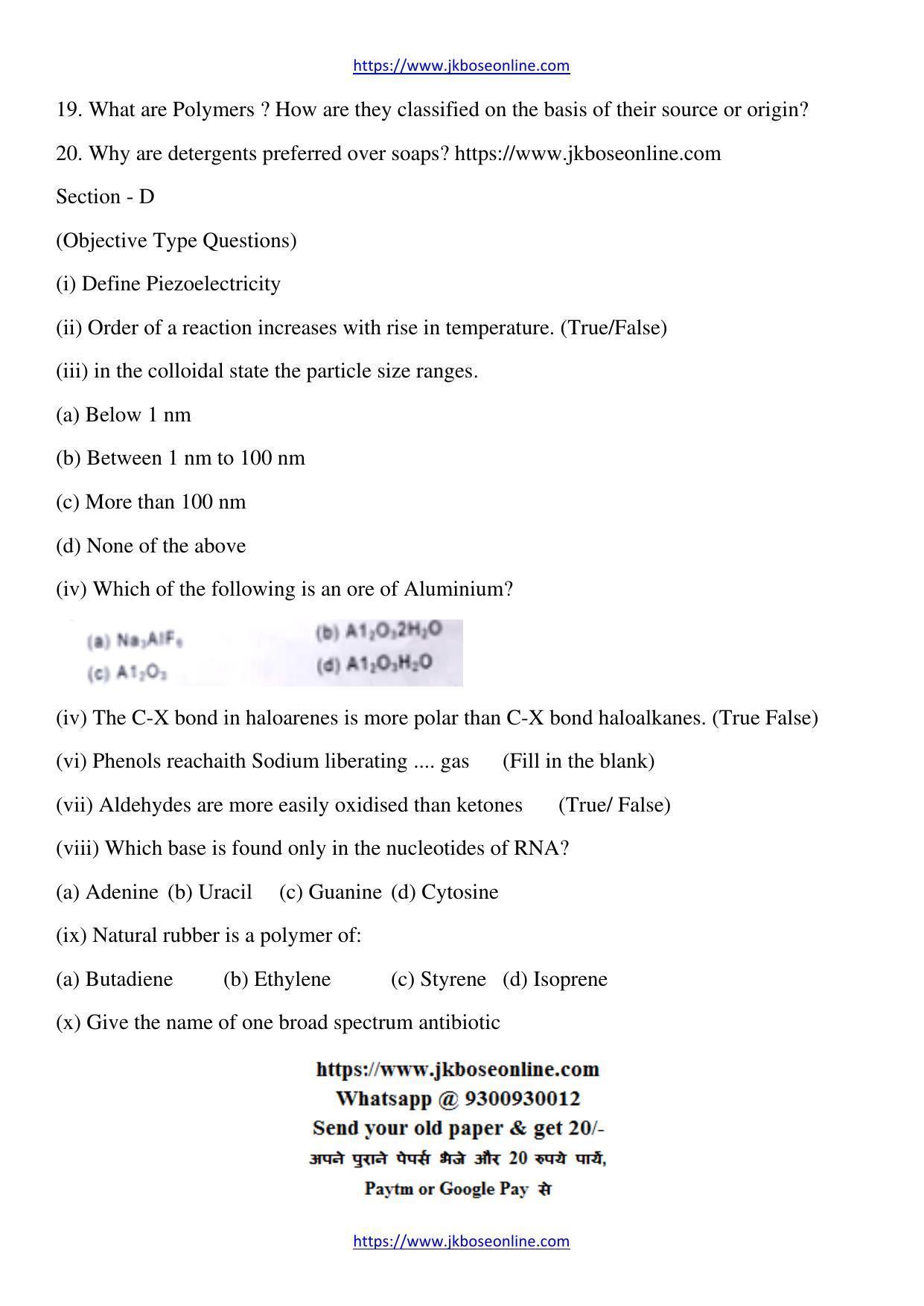 JKBOSE Class 12 Chemistry Question Papers 2013 (81018-Q-V2) - Page 3
