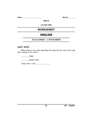 CBSE Worksheets for Class 8 English Assignment 85