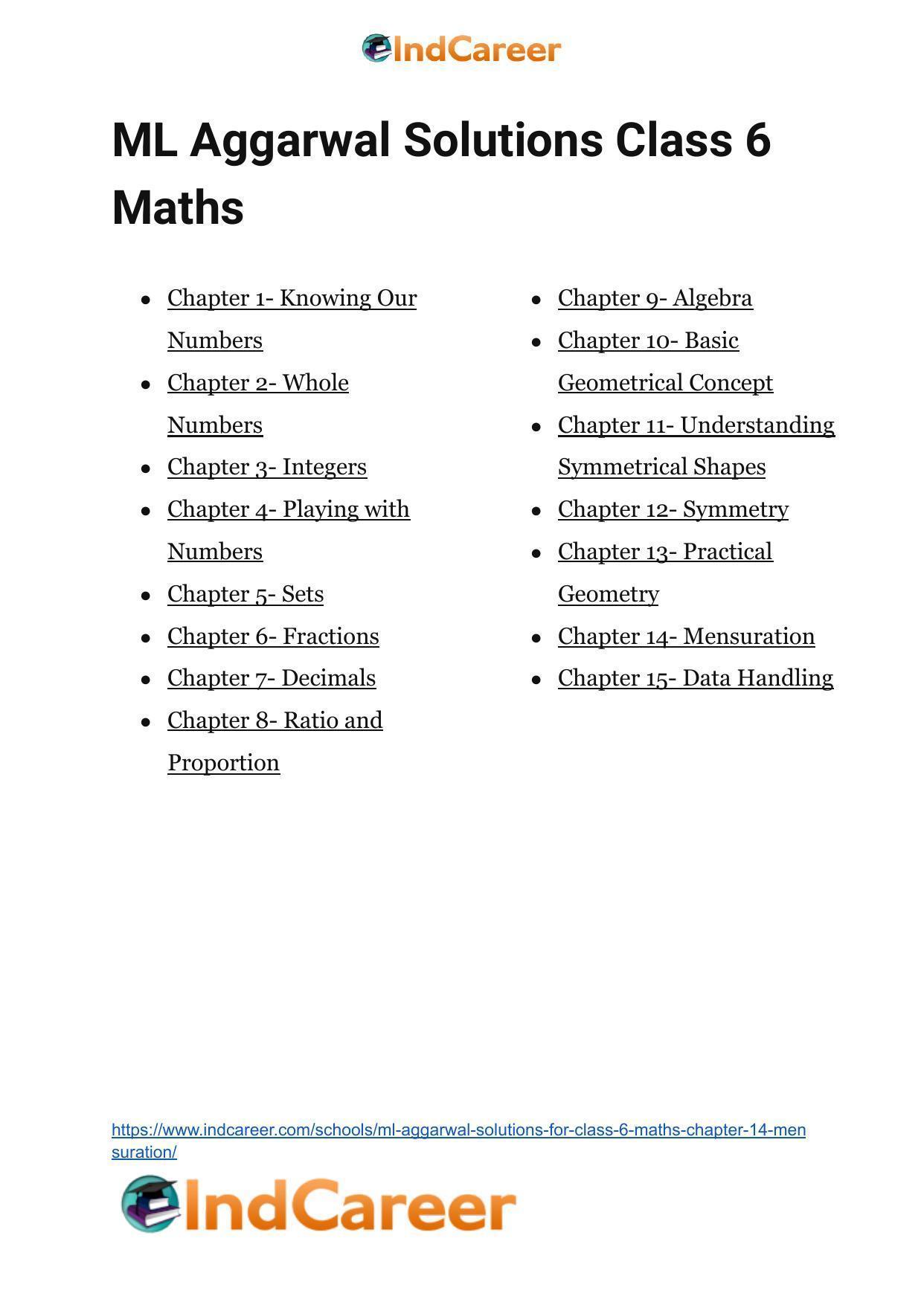 ML Aggarwal Solutions for Class 6 Maths Chapter 14- Mensuration - Page 7