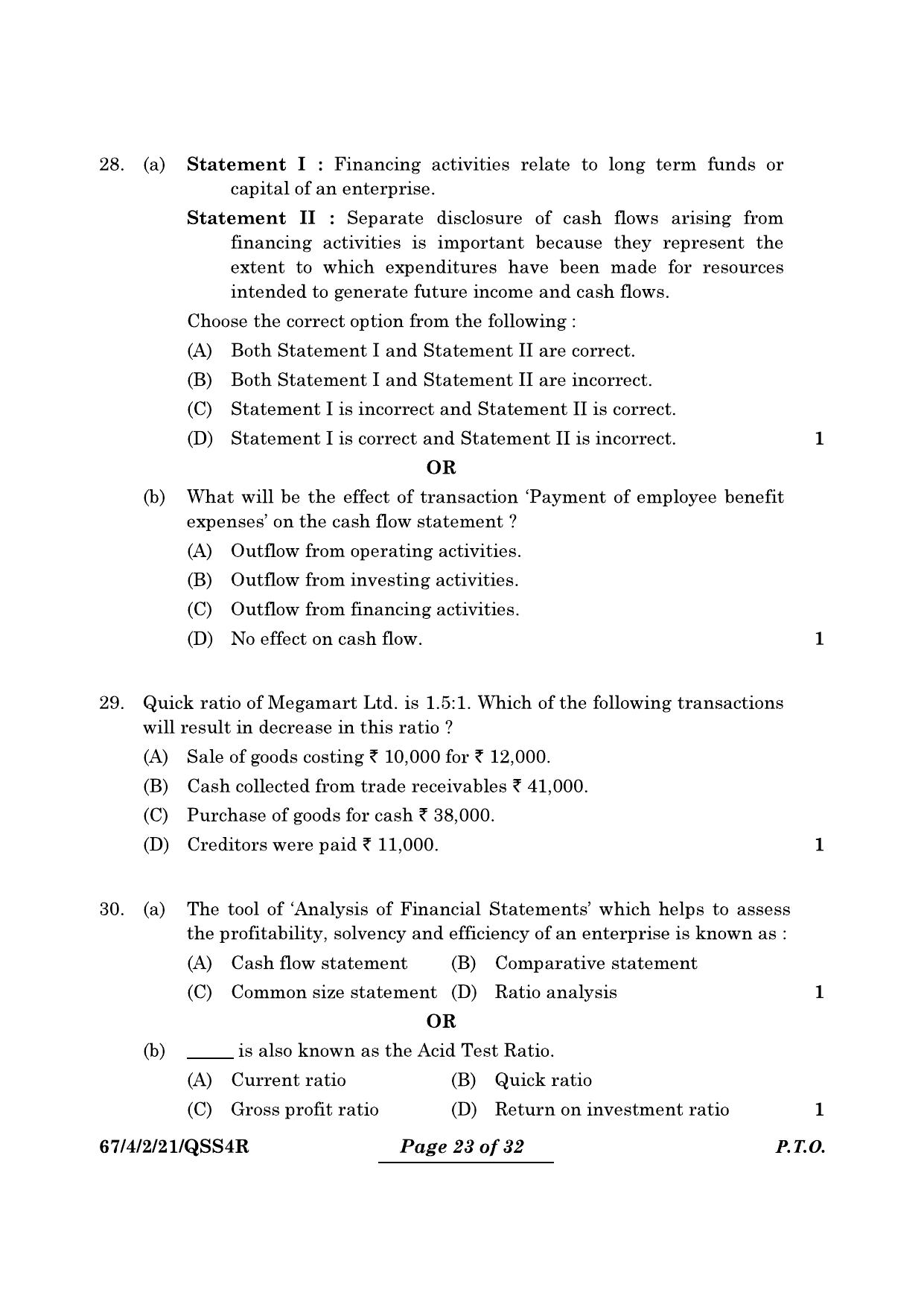 CBSE Class 12 67-4-2 Accountancy 2024 Question Paper - Page 23