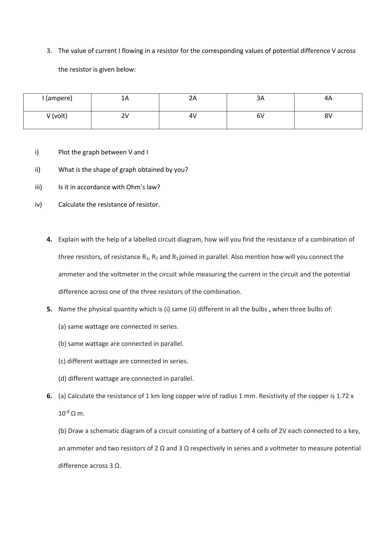 JKBOSE Class 10 Electricity (Physics) Question Bank - Page 4