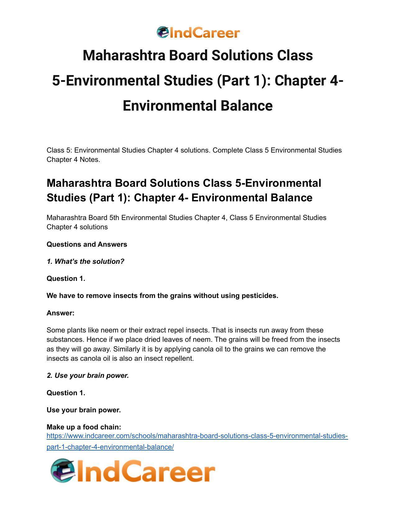 Maharashtra Board Solutions Class 5-Environmental Studies (Part 1): Chapter 4- Environmental Balance - Page 2