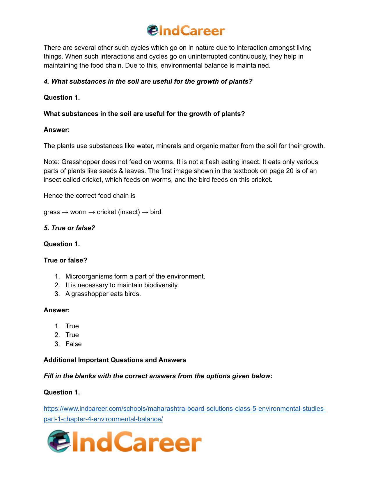 Maharashtra Board Solutions Class 5-Environmental Studies (Part 1): Chapter 4- Environmental Balance - Page 4