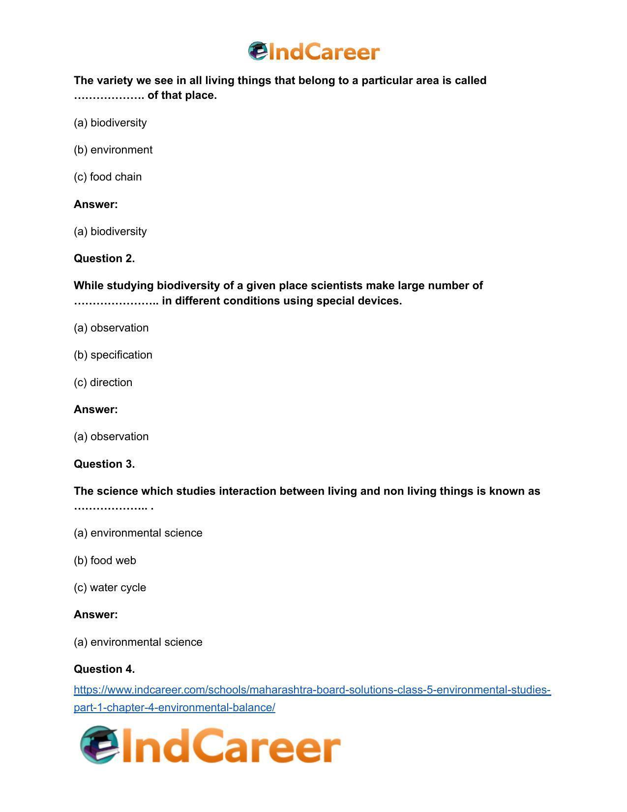 Maharashtra Board Solutions Class 5-Environmental Studies (Part 1): Chapter 4- Environmental Balance - Page 5