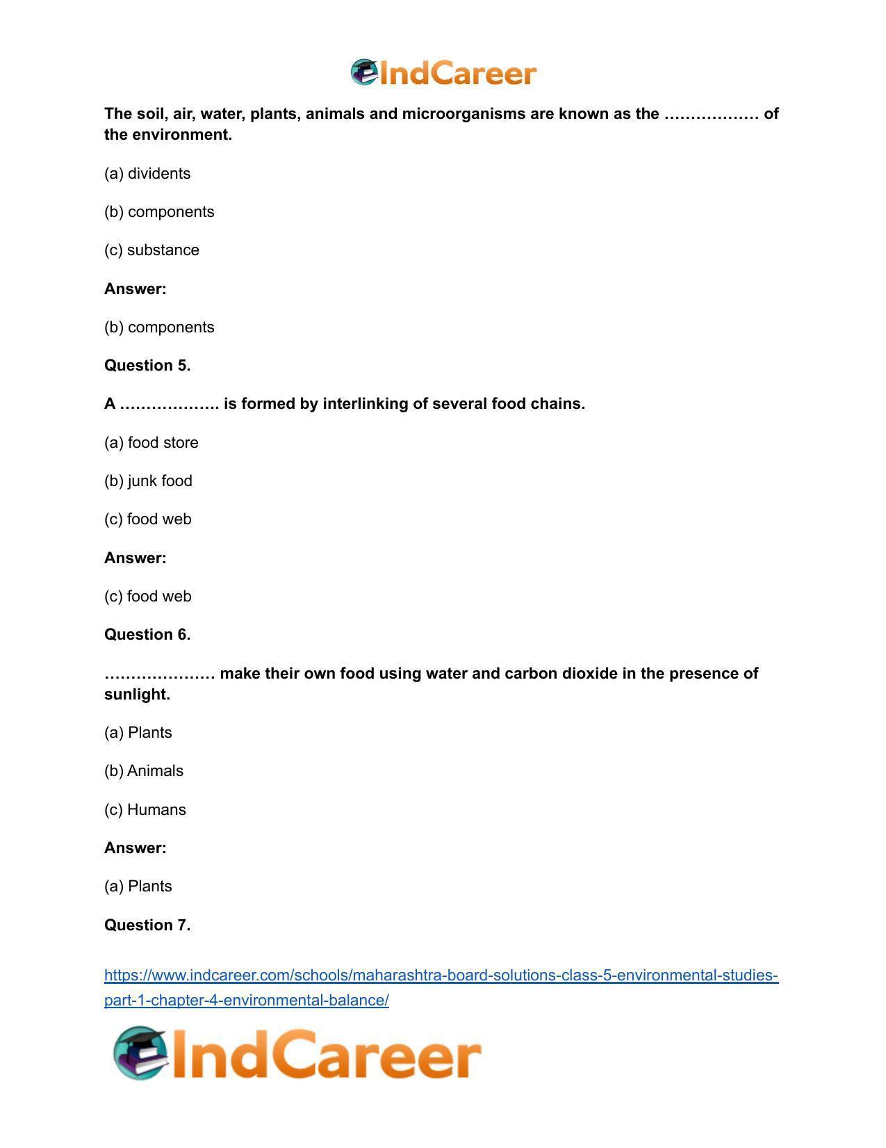 Maharashtra Board Solutions Class 5-Environmental Studies (Part 1): Chapter 4- Environmental Balance - Page 6