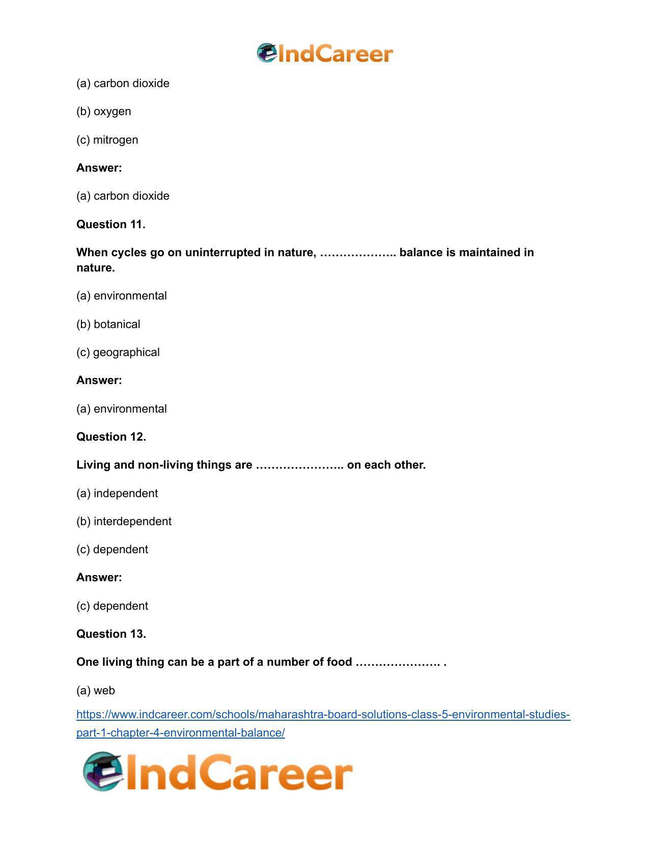 Maharashtra Board Solutions Class 5-Environmental Studies (Part 1): Chapter 4- Environmental Balance - Page 8