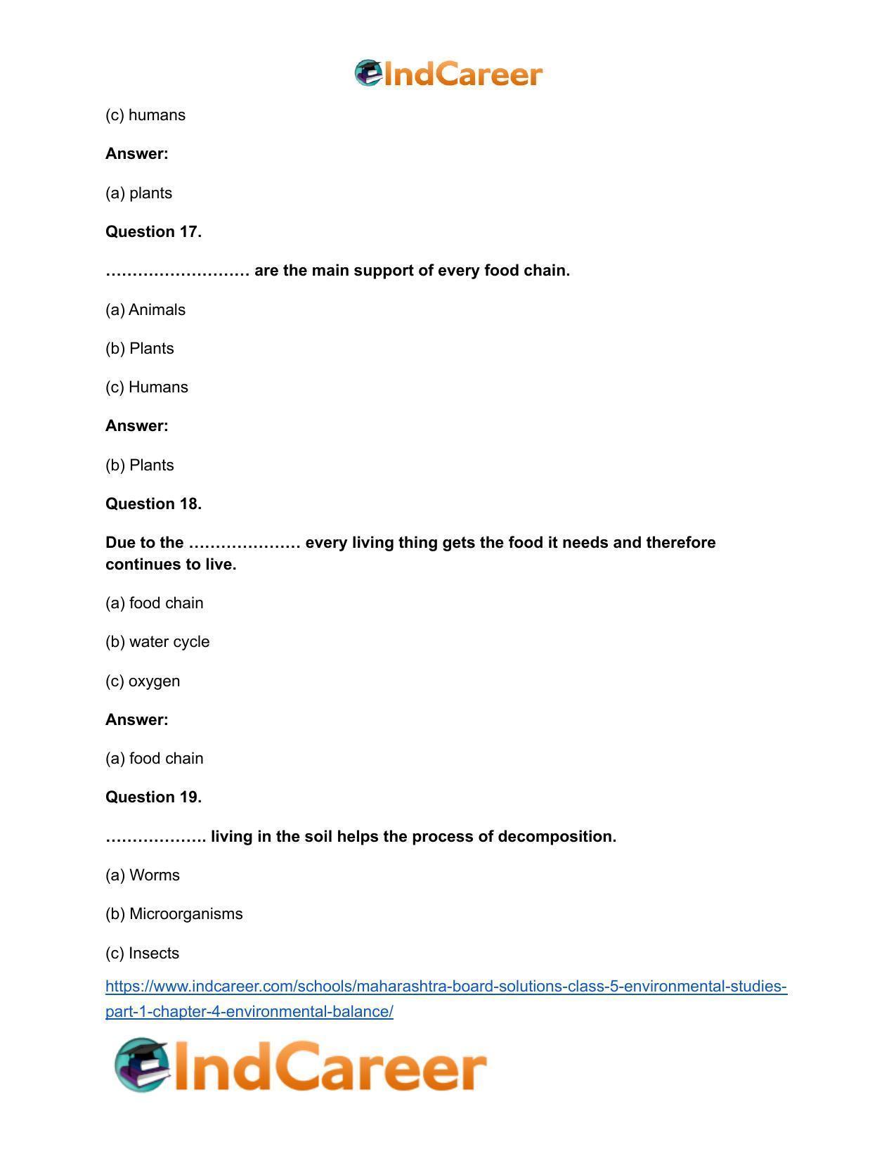 Maharashtra Board Solutions Class 5-Environmental Studies (Part 1): Chapter 4- Environmental Balance - Page 10