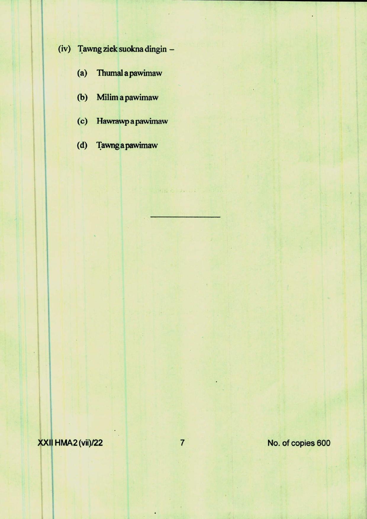 COHSEM 12th Question Papers 2022 Hmar (M.I.L.) - Page 7