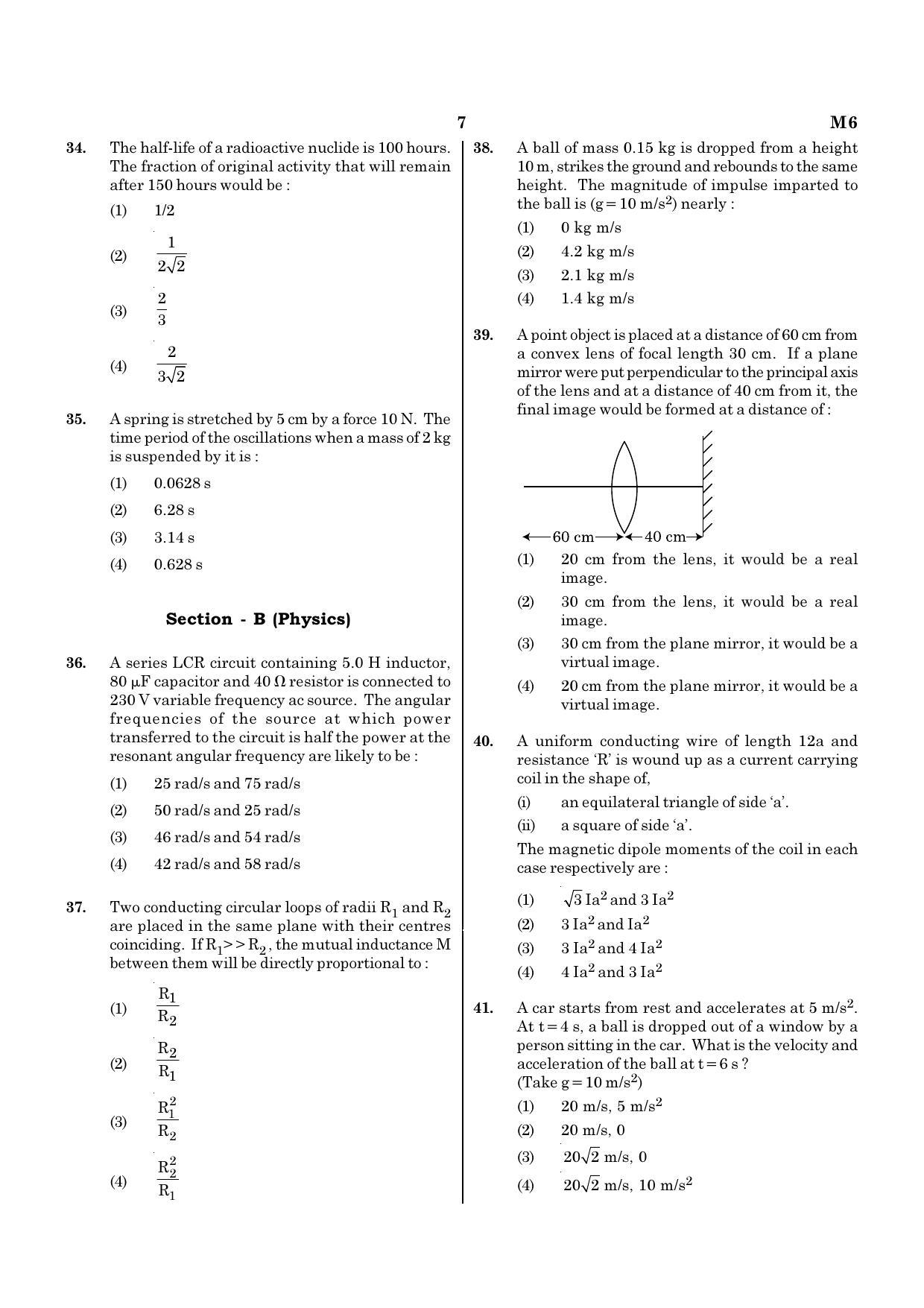 NEET M6 2021 Question Paper - Page 7