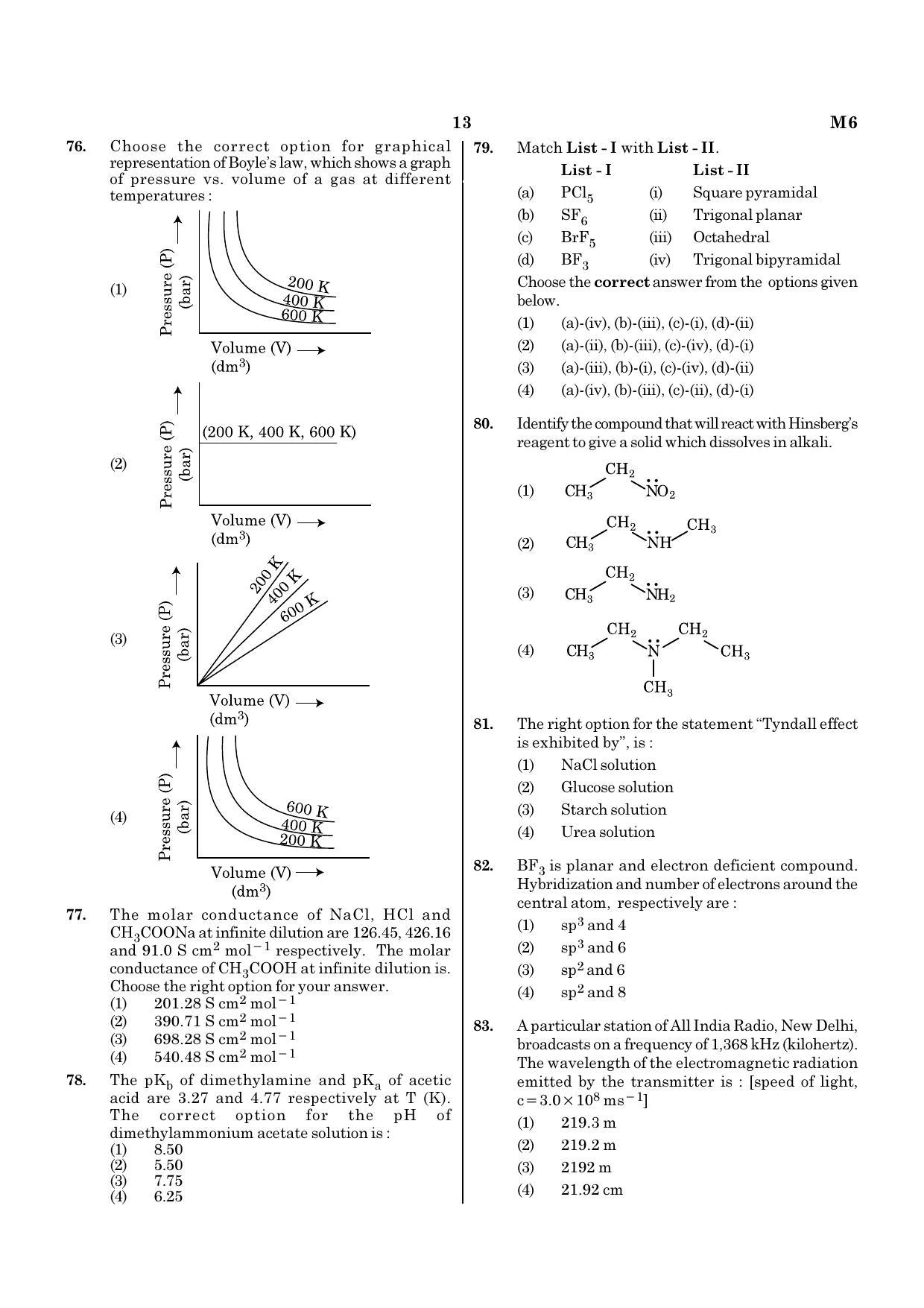 NEET M6 2021 Question Paper - Page 13