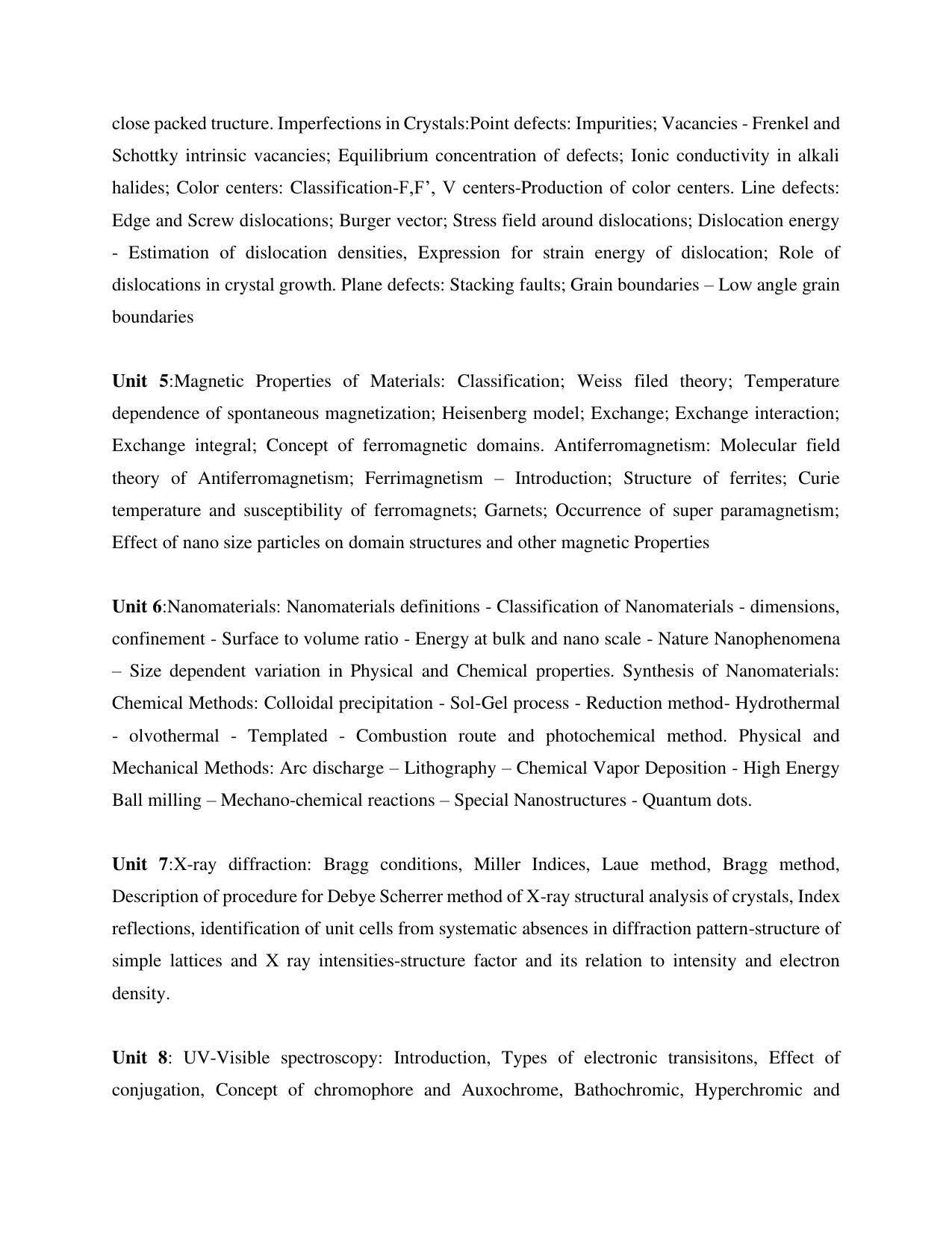 AP RCET Material Science & NanoTechnology Syllabus - Page 2