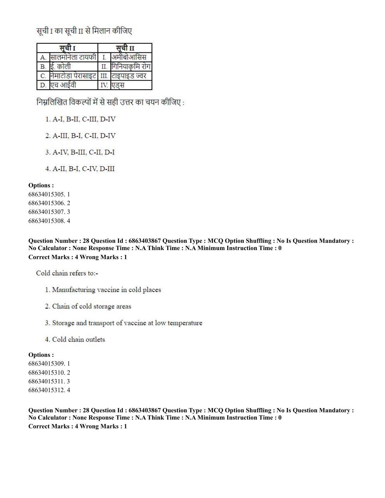 CUET PG 2023: COQP19 – Public Health (Hindi) - Shift 2 (5-06-2023) Question Paper - Page 30