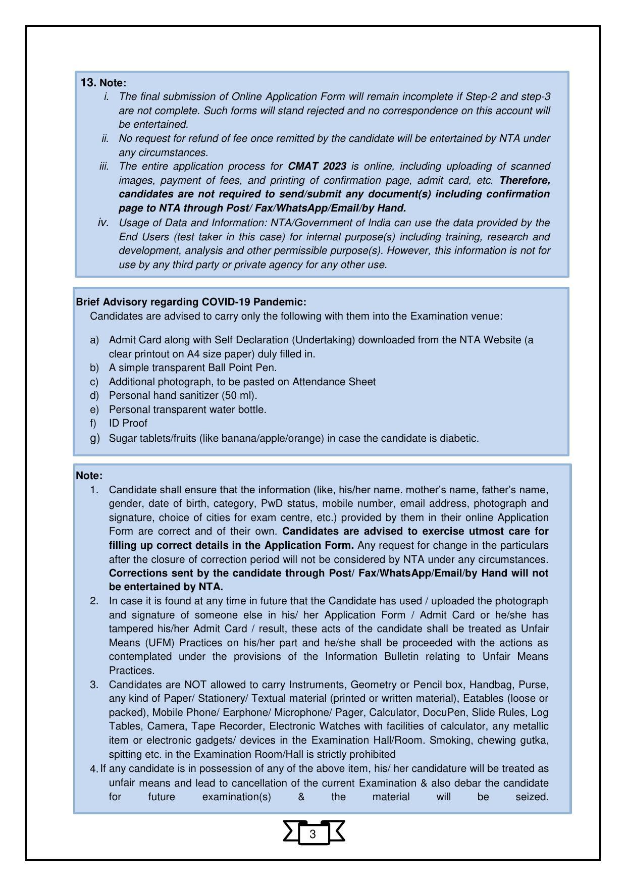 CMAT 2023 Information Bulletin - Page 6