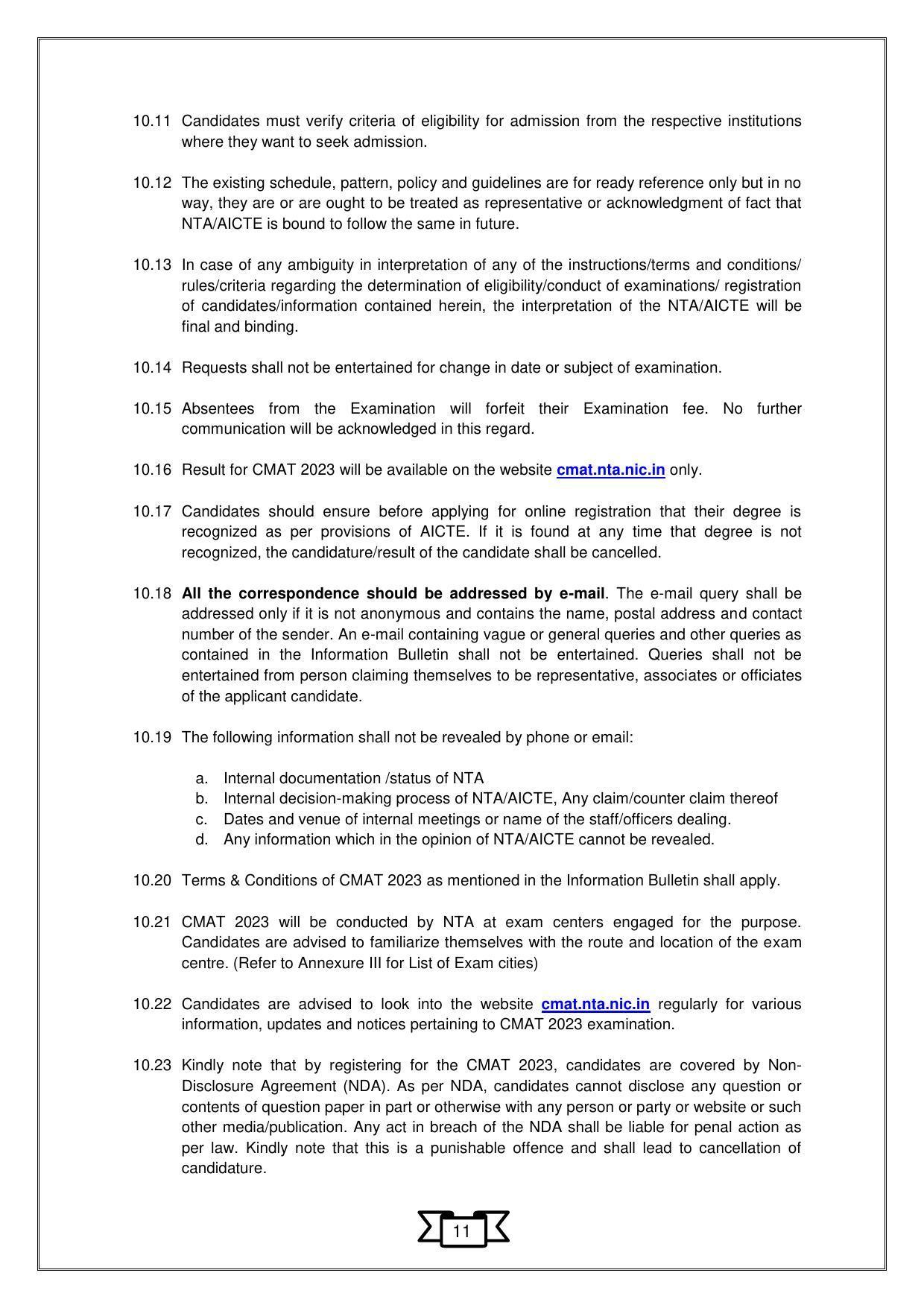 CMAT 2023 Information Bulletin - Page 14