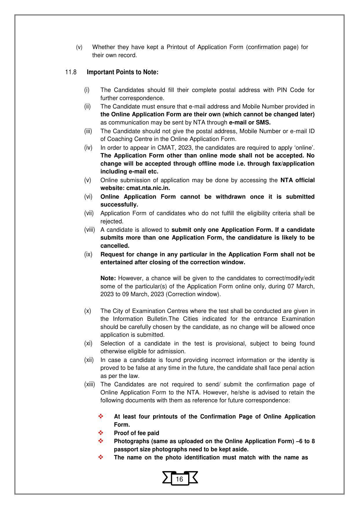 CMAT 2023 Information Bulletin - Page 19