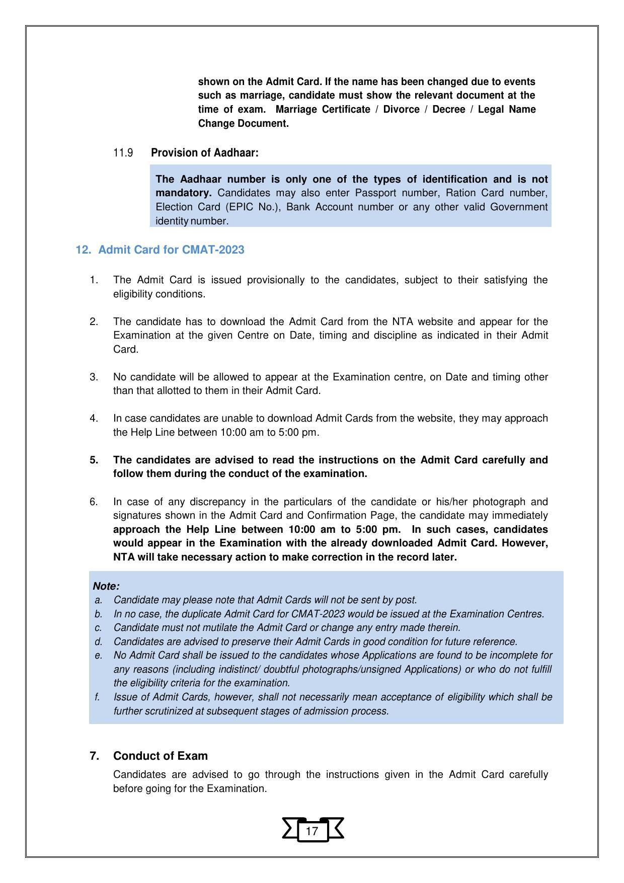 CMAT 2023 Information Bulletin - Page 20