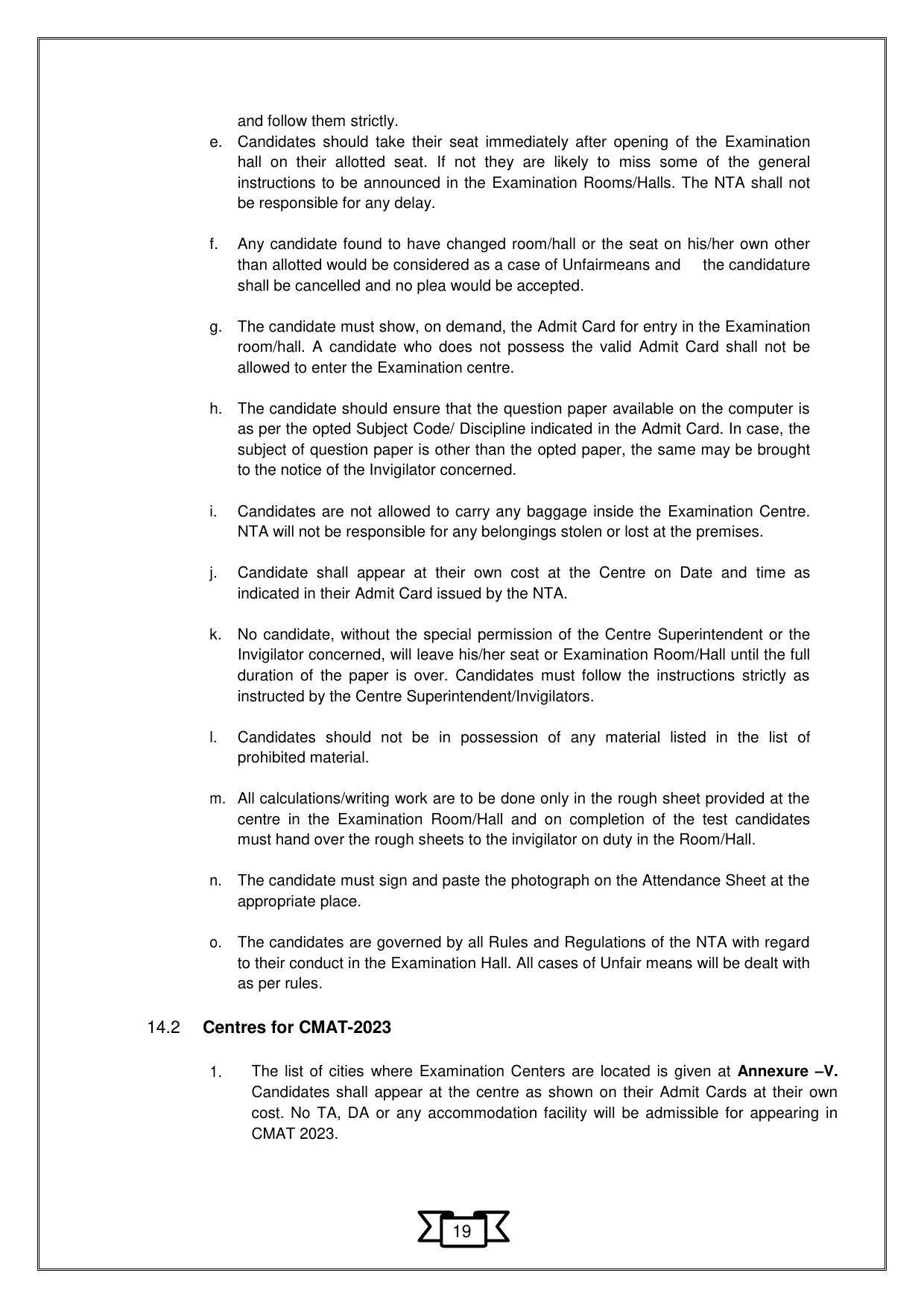 CMAT 2023 Information Bulletin - Page 22