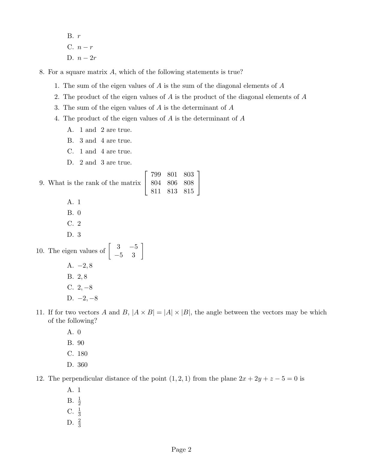 CUSAT CAT 2017 M.Voc. Mobile Phone Appln Question Paper - Page 2