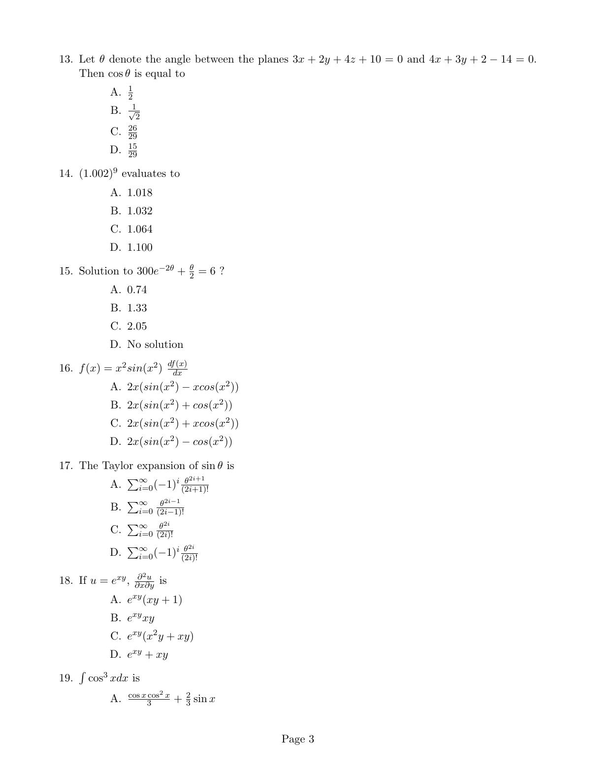 CUSAT CAT 2017 M.Voc. Mobile Phone Appln Question Paper - Page 3