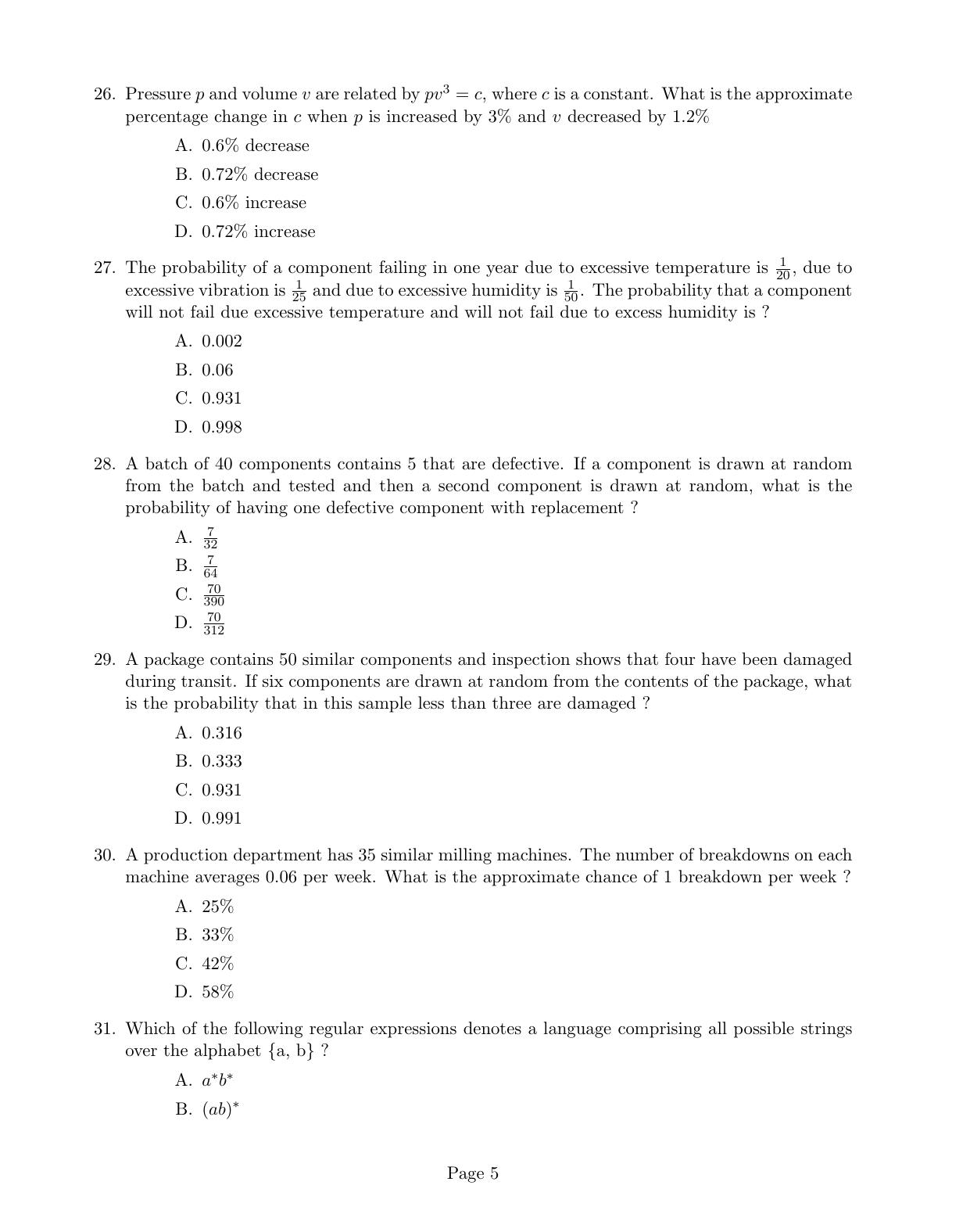 CUSAT CAT 2017 M.Voc. Mobile Phone Appln Question Paper - Page 5