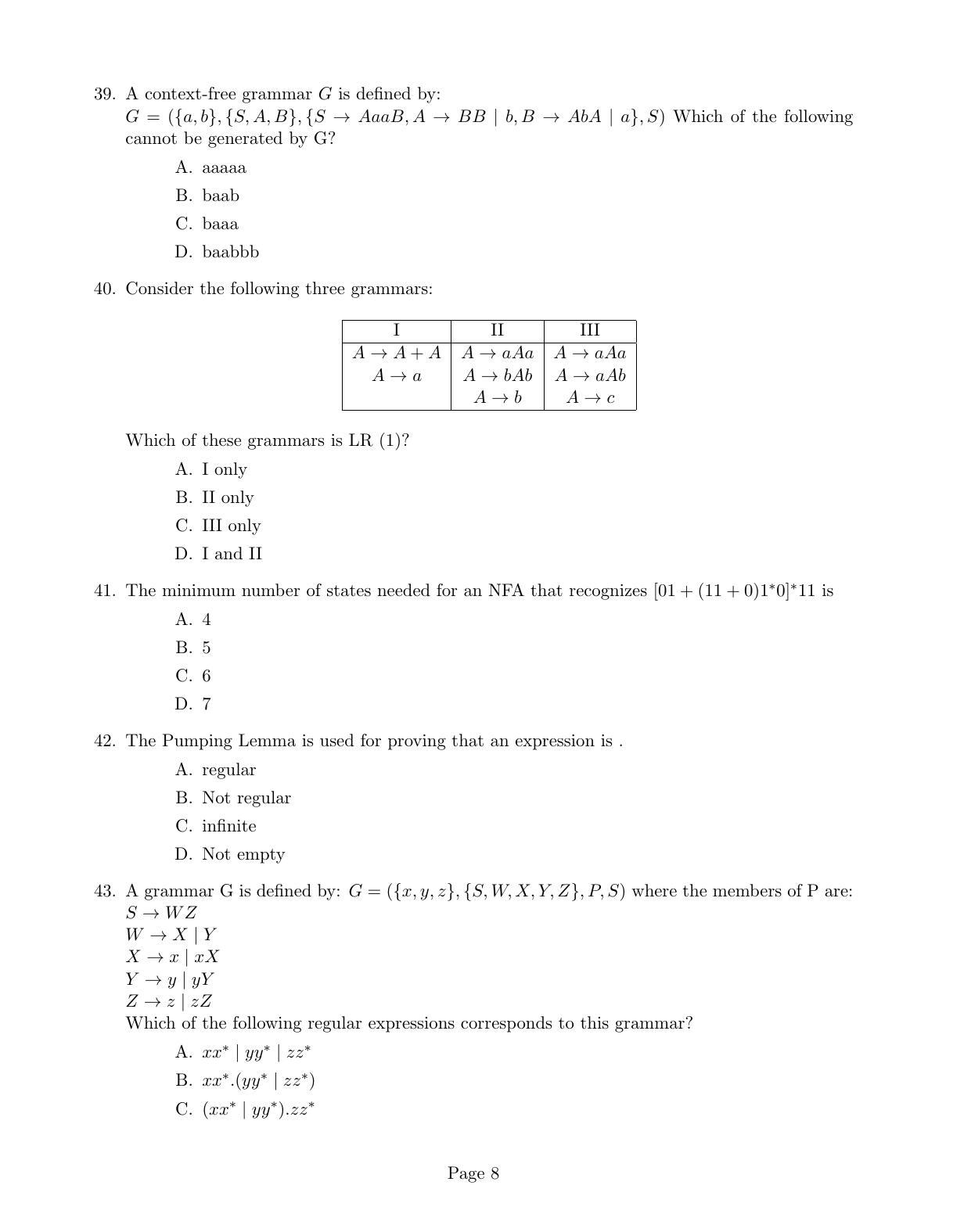 CUSAT CAT 2017 M.Voc. Mobile Phone Appln Question Paper - Page 8