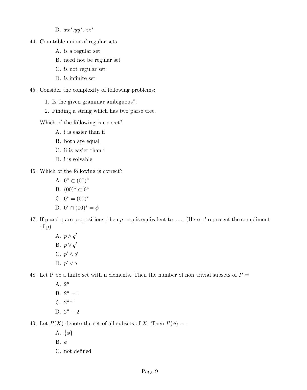 CUSAT CAT 2017 M.Voc. Mobile Phone Appln Question Paper - Page 9