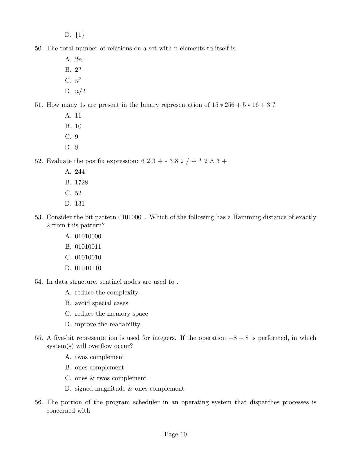 CUSAT CAT 2017 M.Voc. Mobile Phone Appln Question Paper - Page 10