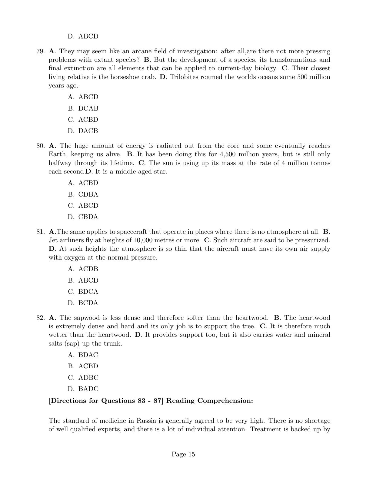 CUSAT CAT 2017 M.Voc. Mobile Phone Appln Question Paper - Page 15