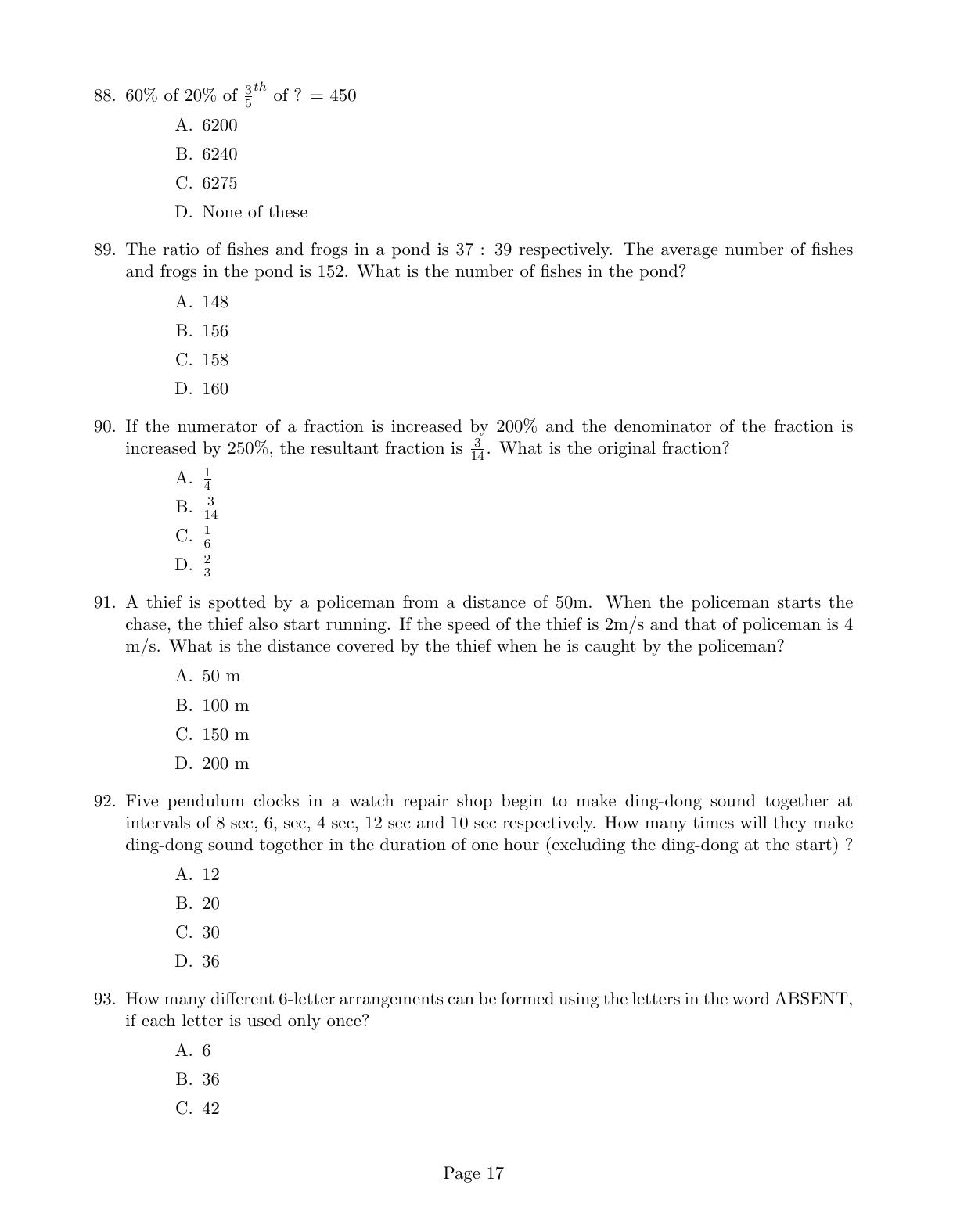 CUSAT CAT 2017 M.Voc. Mobile Phone Appln Question Paper - Page 17