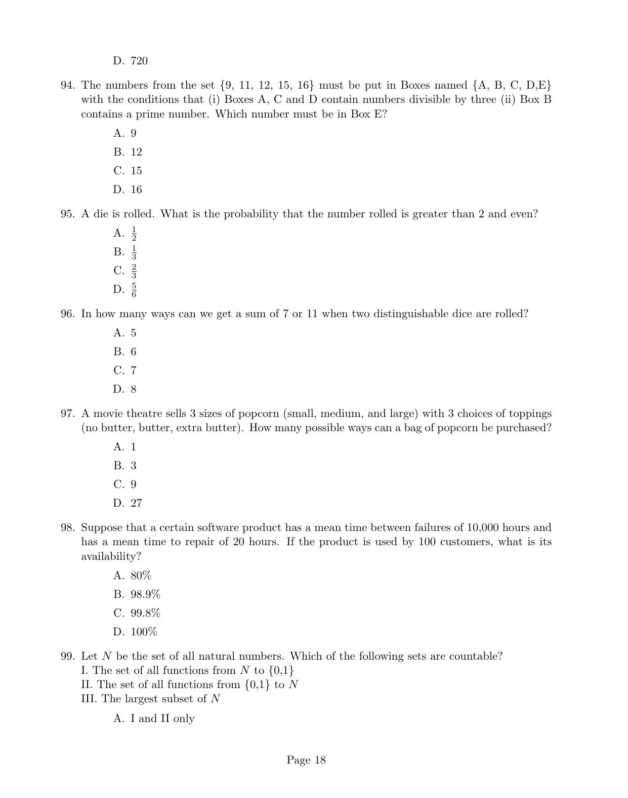 CUSAT CAT 2017 M.Voc. Mobile Phone Appln Question Paper - Page 18