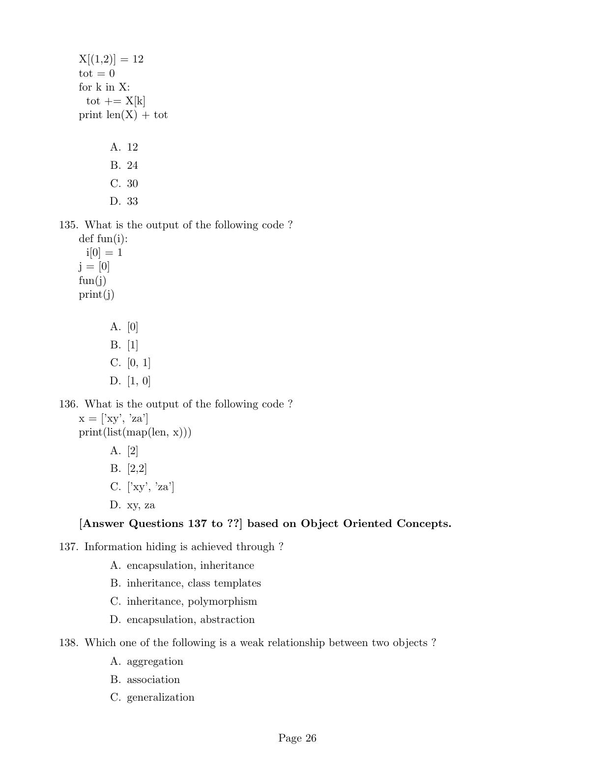CUSAT CAT 2017 M.Voc. Mobile Phone Appln Question Paper - Page 26