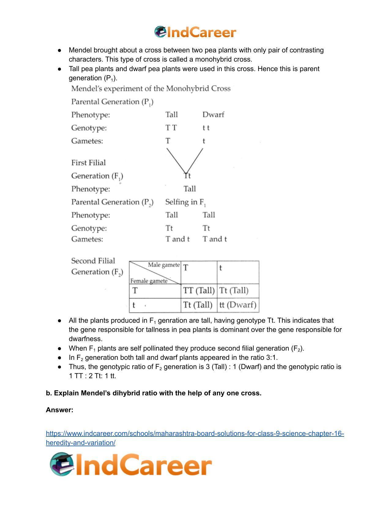 Maharashtra Board Solutions for Class 9- Science: Chapter 16- Heredity and Variation - Page 3