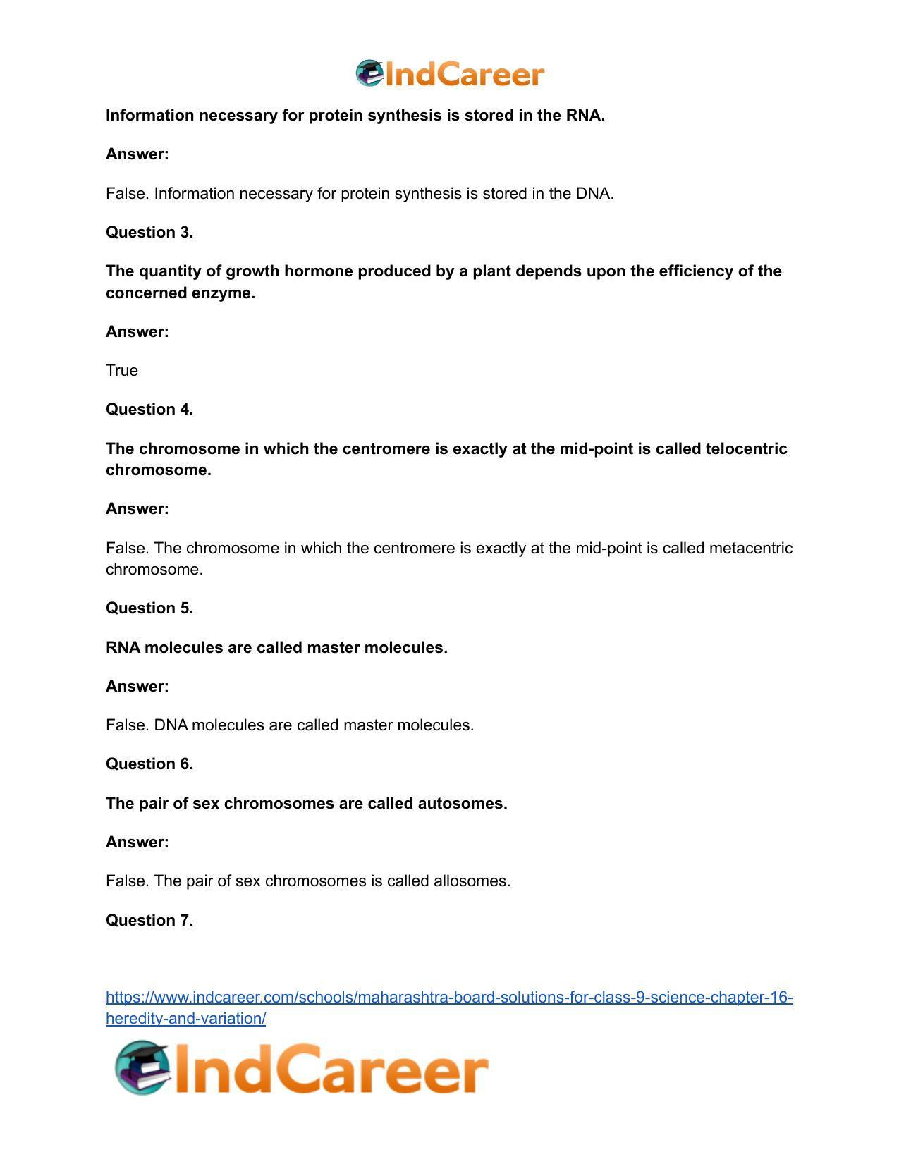 Maharashtra Board Solutions for Class 9- Science: Chapter 16- Heredity and Variation - Page 26